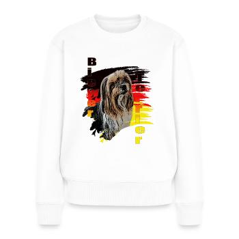 Biewer Terrier Flag Germany - Women's Premium Organic Jumper - white - Front - Julia (174cm)