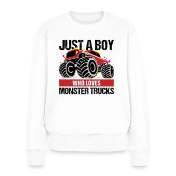 Garçon Monster Truck Passion Cadeau - Pull Premium bio Femme - blanc - Devant - Julia (174cm)