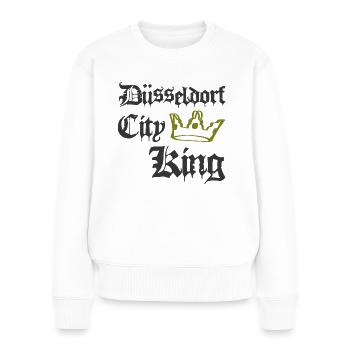 Düsseldorf City King - Frauen Premium Bio Pullover - Weiß - Vorne - Julia (174cm)