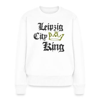 Leipzig City King - Frauen Premium Bio Pullover - Weiß - Vorne - Julia (174cm)