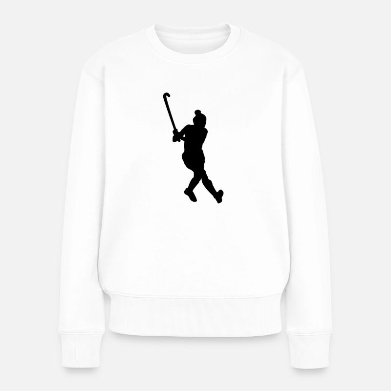 Eisfläche ruft: Puck-Jäger - Frauen Premium Bio Pullover - Weiß