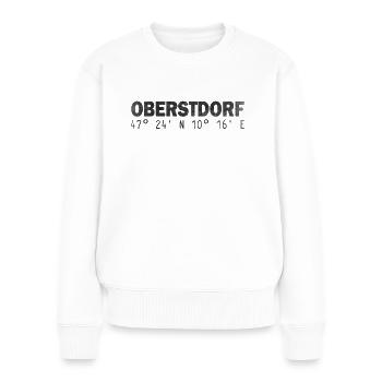 Oberstdorf Koordinaten - Frauen Premium Bio Pullover - Weiß - Vorne - Julia (174cm)