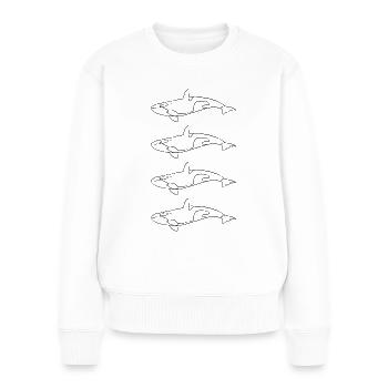 Cadeau de beauté de la mer de la famille d’orques - Pull Premium bio Femme - blanc - Devant - Julia (174cm)