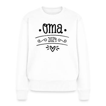 Oma 2024 Geschenk werdende Großmutter - Frauen Premium Bio Pullover - Weiß - Vorne - Julia (174cm)