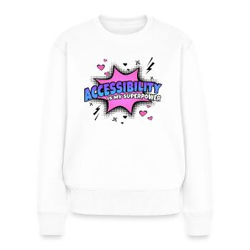 Accessibility is my superpower trait - Women's Premium Organic Jumper - white - Front - Julia (174cm)