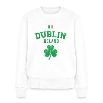 Dublin, Irland - Frauen Premium Bio Pullover - Weiß - Vorne - Julia (174cm)