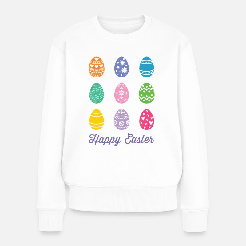 Frohe Ostern - Frauen Premium Bio Pullover - Weiß