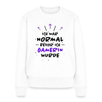 Gamerin Spruch Videospiel Sprüche Gamerin Geschenk - Frauen Premium Bio Pullover - Weiß - Vorne - Julia (174cm)