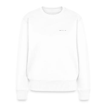 smile, it's free therapy lettering - in black - Women's Premium Organic Jumper - white - Front - Julia (174cm)