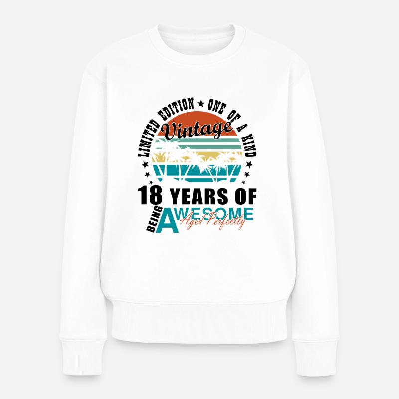 18e anniversaire | 18e anniversaire dicton - Pull Premium bio Femme - blanc