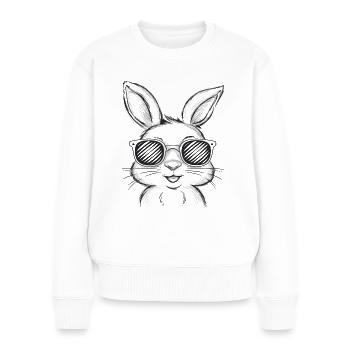 Lustiger Hase Niedliches Kaninchen Hasen Geschenk - Frauen Premium Bio Pullover - Weiß - Vorne - Julia (174cm)