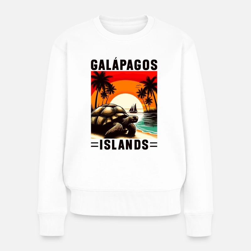 Galapagos Tortoise Galápagos Islands - Frauen Premium Bio Pullover - Weiß