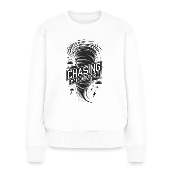 Tornado Twister Chasing Meteorologist - Frauen Premium Bio Pullover - Weiß - Vorne - Julia (174cm)