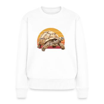 African Sulcata Tortoise - Frauen Premium Bio Pullover - Weiß - Vorne - Julia (174cm)