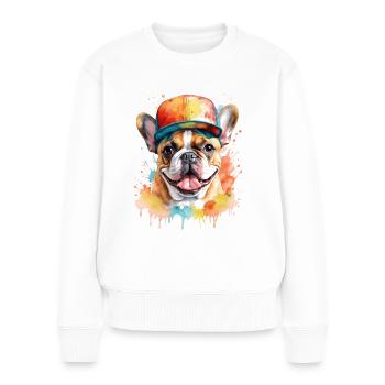 Casquette Bouledogue Français Snapback Frenchie Dog - Pull Premium bio Femme - blanc - Devant - Julia (174cm)