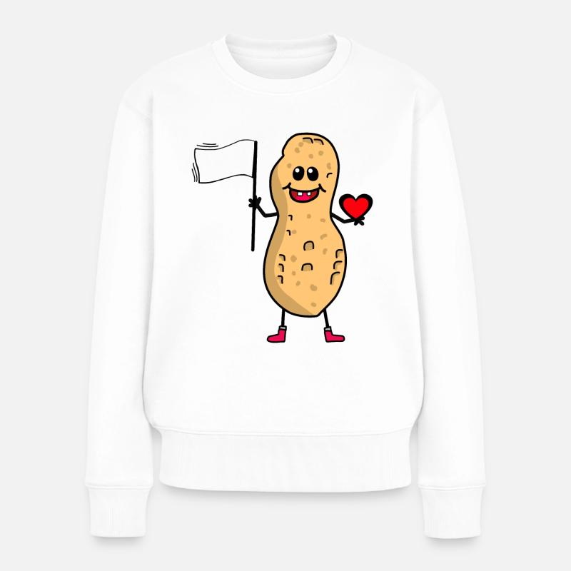 Erdnuss Weltfrieden Friedensfahne Frieden Freunde - Frauen Premium Bio Pullover - Weiß