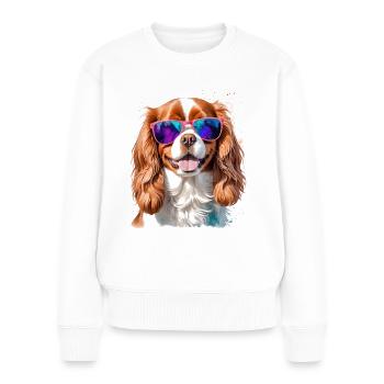 Lunettes de soleil Cavalier King Charles Spaniel Chien - Pull Premium bio Femme - blanc - Devant - Julia (174cm)