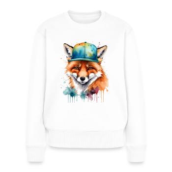 Casquette Fox Snapback Cool Animal Design Print - Pull Premium bio Femme - blanc - Devant - Julia (174cm)