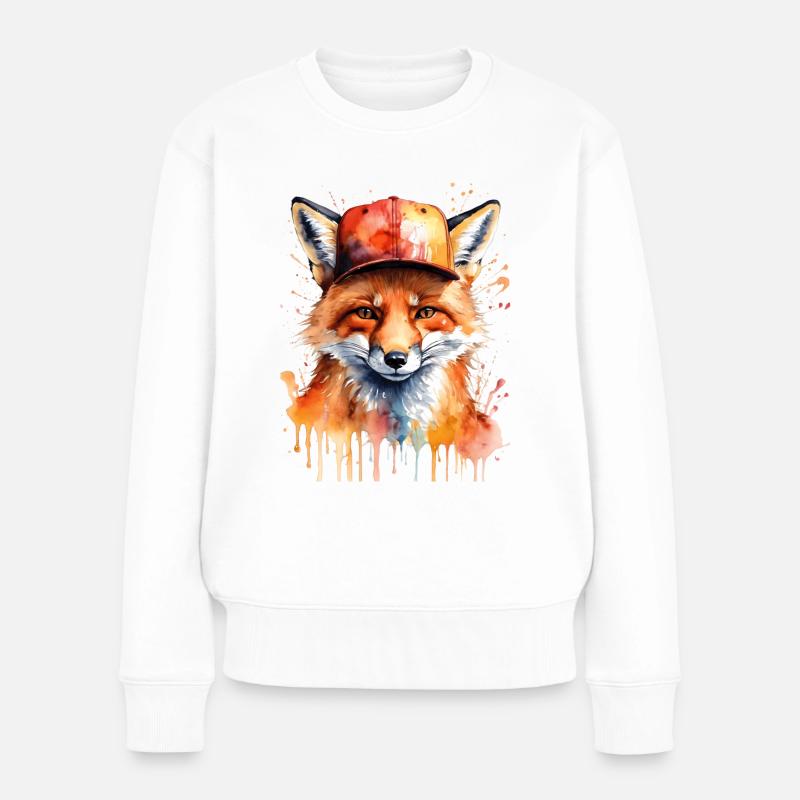 Casquette Fox Snapback Cool Animal Design Print - Pull Premium bio Femme - blanc