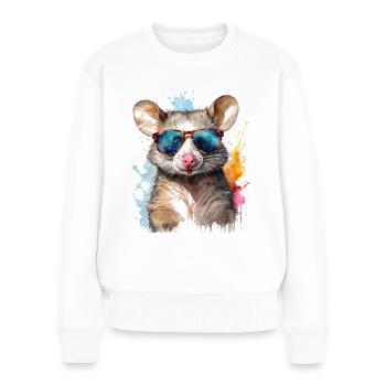 Lunettes de soleil Opossum Imprimé de design animal coloré - Pull Premium bio Femme - blanc - Devant - Julia (174cm)