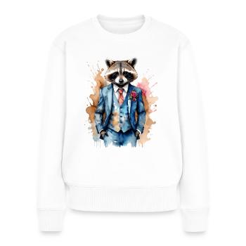 Costume de raton laveur Imprimé de conception animale colorée - Pull Premium bio Femme - blanc - Devant - Julia (174cm)