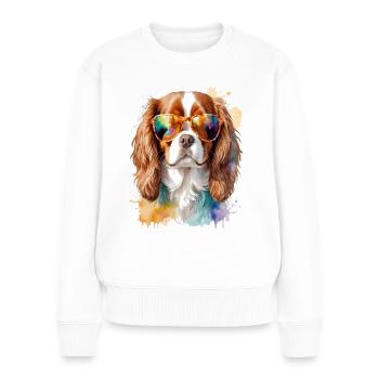Lunettes de soleil Cavalier King Charles Spaniel Chien - Pull Premium bio Femme - blanc - Devant - Julia (174cm)