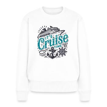 Kreuzfahrt Kreuzfahrtschiff Kreuzfahrturlaub - Frauen Premium Bio Pullover - Weiß - Vorne - Julia (174cm)