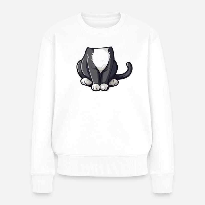 Niedliche Katze Halloween Kostüm für Kinder - Frauen Premium Bio Pullover - Weiß
