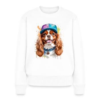 Cavalier King Charles Spaniel Snapback Cap Chien - Pull Premium bio Femme - blanc - Devant - Julia (174cm)