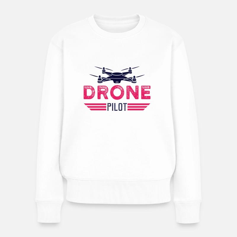 Drohnen Fliegen Drohne - Frauen Premium Bio Pullover - Weiß