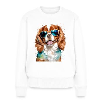 Cavalier King Charles Spaniel Lunettes de soleil Chien - Pull Premium bio Femme - blanc - Devant - Julia (174cm)