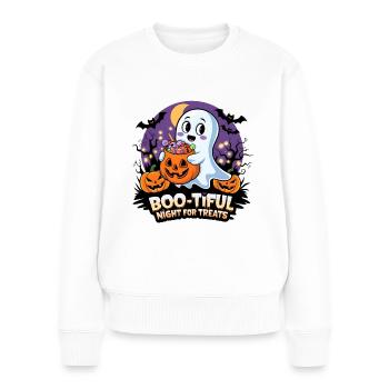 Boo-tiful Night for Treats - Women's Premium Organic Jumper - white - Front - Julia (174cm)