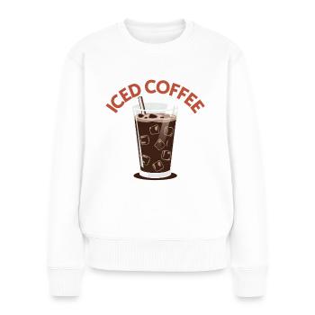 Iced Coffee – Refreshing Coffee Love - Women's Premium Organic Jumper - white - Front - Julia (174cm)