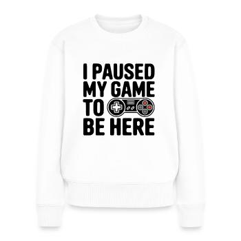 Retro Gamer – Design de jeu classique - Pull Premium bio Femme - blanc - Devant - Julia (174cm)
