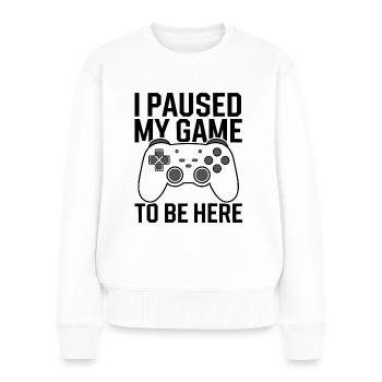 Retro Gamer – Design de jeu classique - Pull Premium bio Femme - blanc - Devant - Julia (174cm)