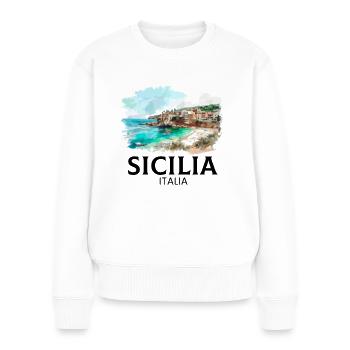 Sicilia Italia, sicilian - Frauen Premium Bio Pullover - Weiß - Vorne - Julia (174cm)
