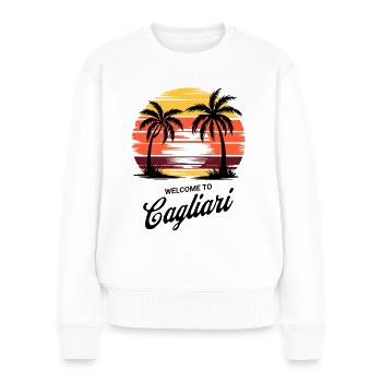 Cagliari Sunset – Sardinia Coast - Women's Premium Organic Jumper - white - Front - Julia (174cm)