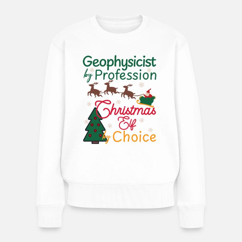 Geophysicist Weihnachten xmas Elf Geophysik - Frauen Premium Bio Pullover - Weiß