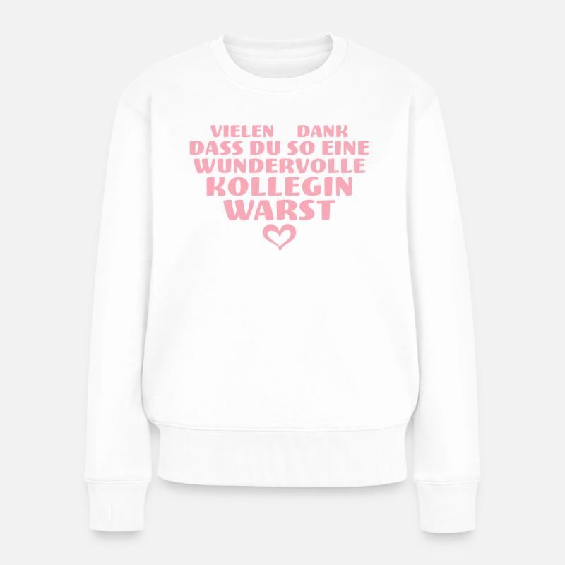 Beste Kollegin Herz Abschied Rente Geschenk - Frauen Premium Bio Pullover - Weiß
