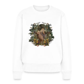 Märchen Wald Kinder Kind Märchenfigur Prinzessin - Frauen Premium Bio Pullover - Weiß - Vorne - Julia (174cm)