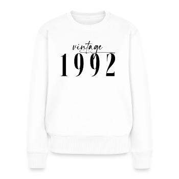 Vintage 1992 Birthday Minimalist Elegant - Women's Premium Organic Jumper - white - Front - Julia (174cm)