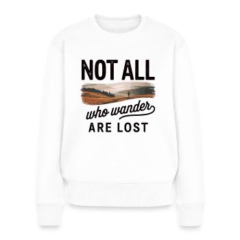 Adventure Calls – T-shirt de randonnée - Pull Premium bio Femme - blanc - Devant - Julia (174cm)