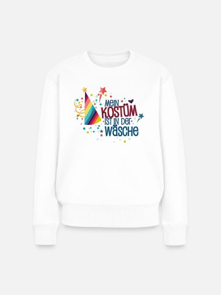 Mein Kostüm Wäsche - Frauen Premium Bio Pullover - Weiß