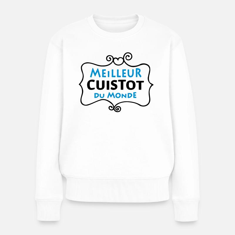 Meilleur CUISTOT du monde (2c) - Pull Premium bio Femme - blanc