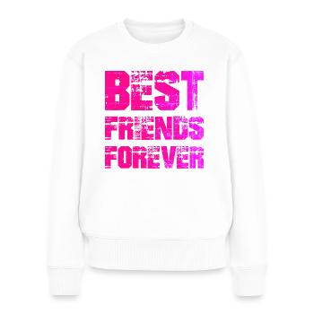 BEST FRIENDS FOREVER - BESTE FREUNDE - FREUNDINNEN - Frauen Premium Bio Pullover - Weiß - Vorne - Julia (174cm)