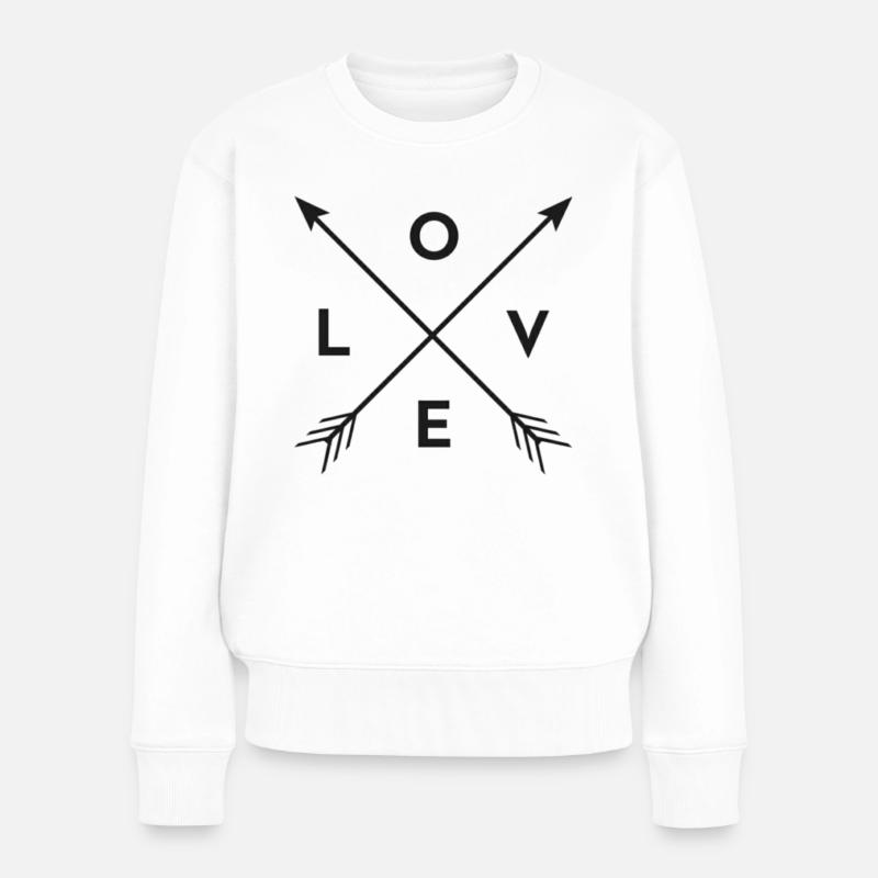 Die Pfeile der Liebe - Frauen Premium Bio Pullover - Weiß