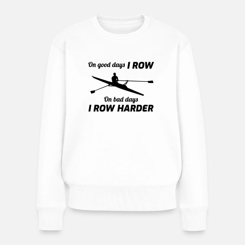 Crew Ruderer Team Boot Ruder rudern Lustiges Geschenk - Frauen Premium Bio Pullover - Weiß