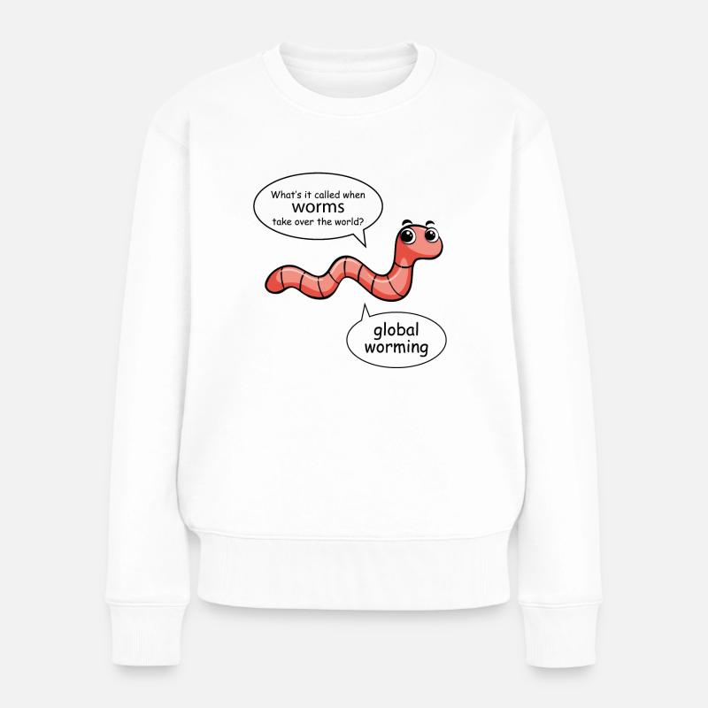 Kompostkompost Gartengarten Wurm Humor - Frauen Premium Bio Pullover - Weiß