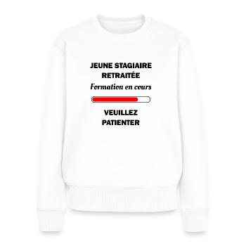 JEUNE STAGIAIRE RETRAITEE - Pull Premium bio Femme - blanc - Devant - Julia (174cm)