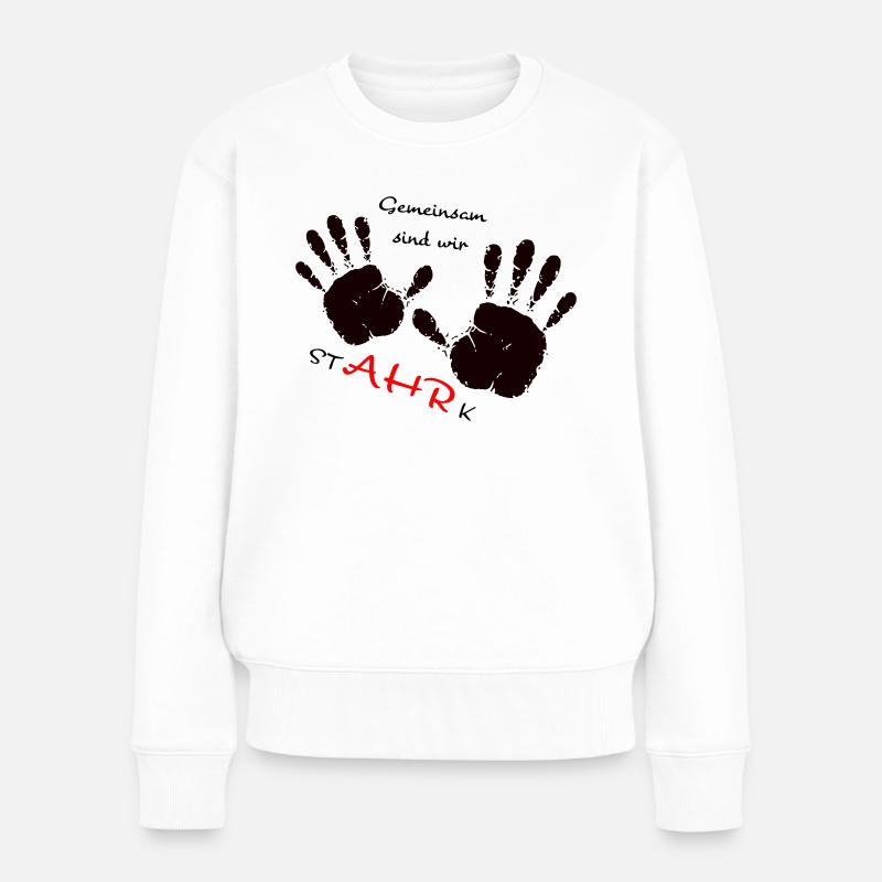 We AHR together | Ahrtal Hochwasser SolidAHRität - Frauen Premium Bio Pullover - Weiß
